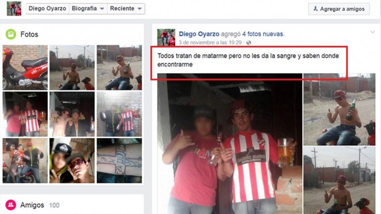Hace una semana en Facebook, Oyarzo había desafiado a quienes querían matarlo