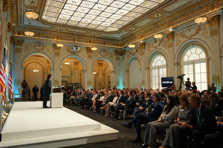 Javier Milei disertó ante los inversionistas de Wall Street. Javier Milei disertó ante los inversionistas de Wall Street.