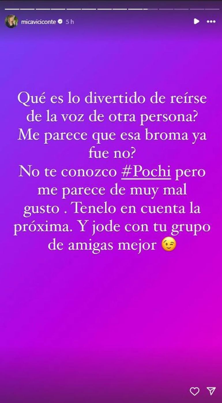 El enojo de Mica Viciconte El enojo de Mica Viciconte