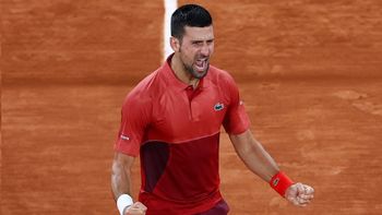 Djokovic festejó después de una tarde noche fantástica en París. Djokovic festejó después de una tarde noche fantástica en París.