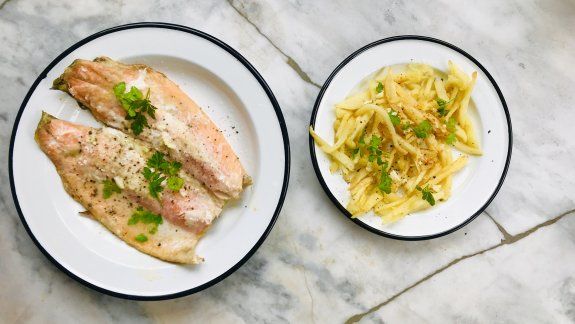 Receta: trucha arcoíris y papas fritas