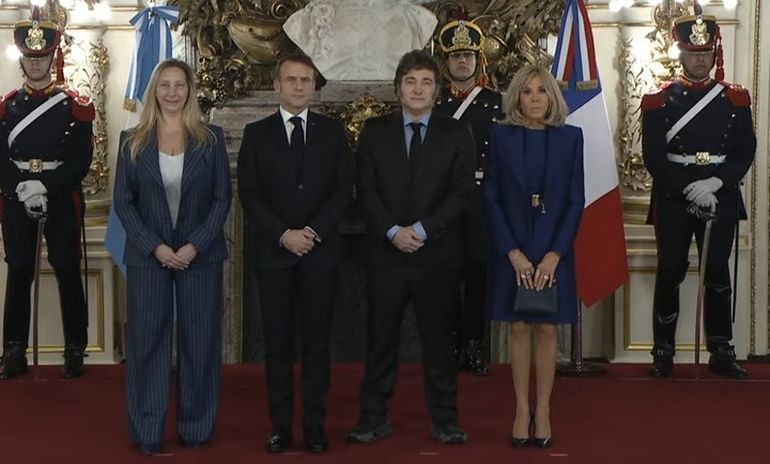 Javier Milei se reúne con Emmanuel Macron en Casa Rosada