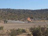 Inspección en el pozo de YPF incendiado