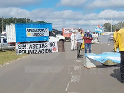 El viernes, los apicultores se manifestaron en las rutas del país. El viernes, los apicultores se manifestaron en las rutas del país.