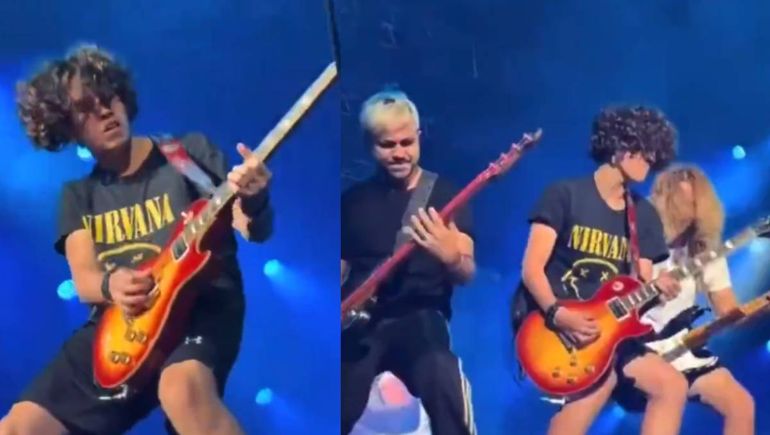 ¡Lo hicieron de nuevo! Otro neuquino se lució con la guitarra junto a Airbag