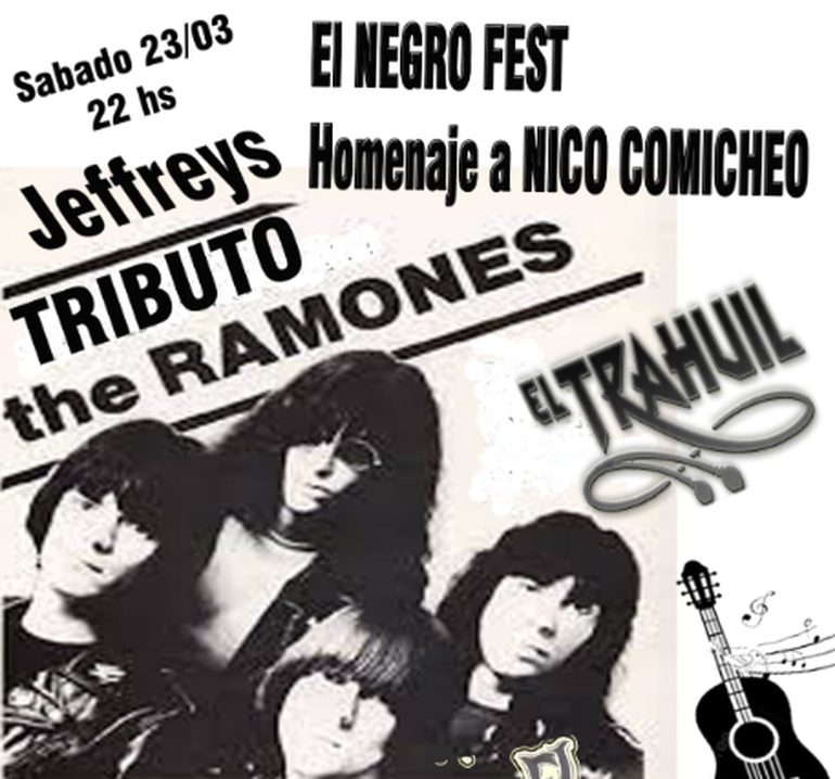 El flyer de un show de marzo de 2024 con su banda Jeffreys en un pub de Comodoro Rivadavia, en homenaje a otro músico local fallecido. El flyer de un show de marzo de 2024 con su banda Jeffreys en un pub de Comodoro Rivadavia, en homenaje a otro músico local fallecido.