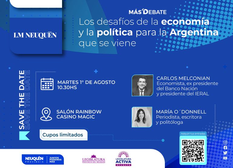 Carlos Melconian y María O´Donnel llegan a Neuquén para analizar el contexto del país