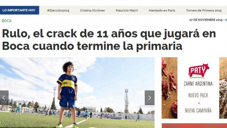 Jeremías sorprendió a todos los portales de noticias con su habilidad y se hicieron eco de la noticia.