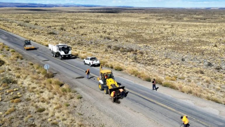 Obras en un tramo de la Ruta 40 en Chubut. (Foto ilustrativa).
