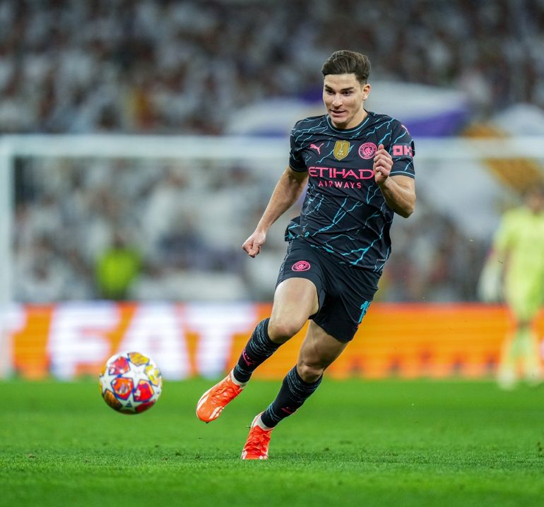 Julián Álvarez en el partido con el Real Madrid Julián Álvarez en el partido con el Real Madrid
