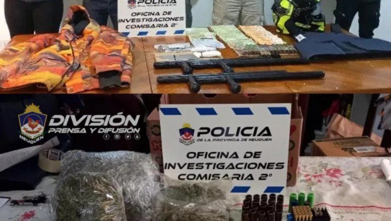 En un allanamiento dieron con un kilo de marihuana y equipamiento de la Policía