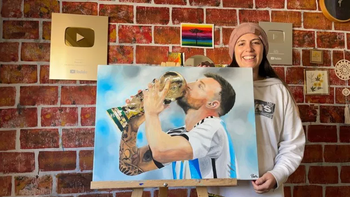 desde mexico para el mundo: la influencer neuquina que pinto a messi con la copa desde mexico para el mundo: la influencer neuquina que pinto a messi con la copa