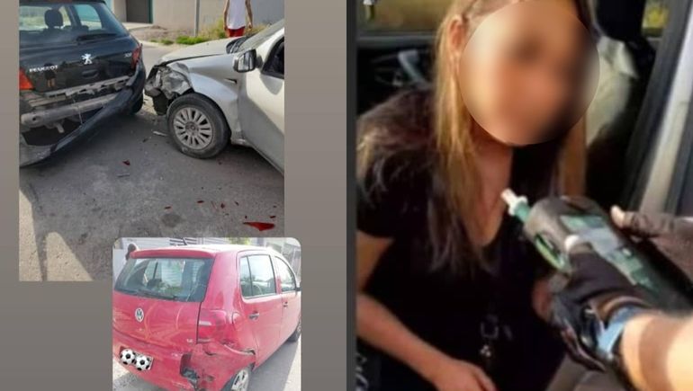 Video: la reacción de una conductora borracha tras chocar dos autos