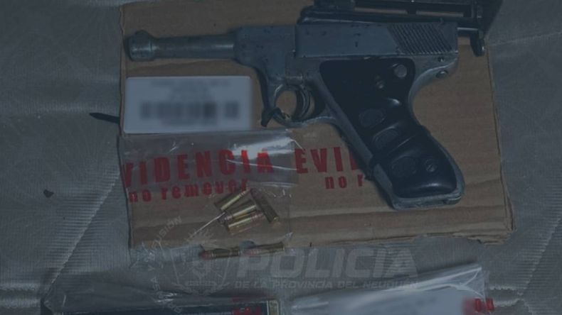 El arma calibre 22 secuestrada tras los allanamientos. | LM Neuquen El arma calibre 22 secuestrada tras los allanamientos.