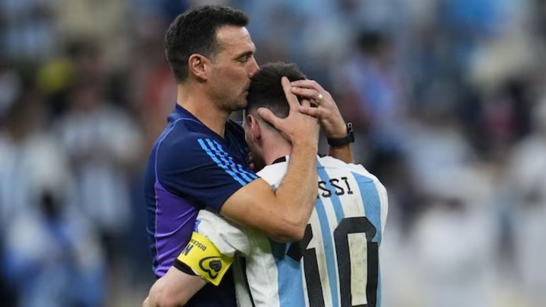 Lionel Messi y Scaloni Lionel Messi y Scaloni