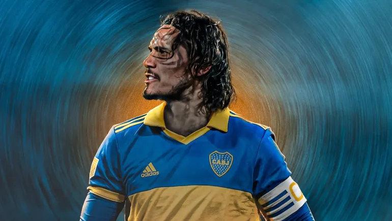 Una imagen que representa el máximo sueño de Boca y también de Cavani, según dijo su hermano Christian.