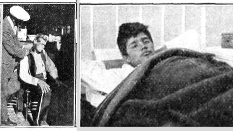 José Edelman, es atendido por un balazo en el cuello. Al lado, uno de los presos que resultó herido. José Edelman, es atendido por un balazo en el cuello. Al lado, uno de los presos que resultó herido.