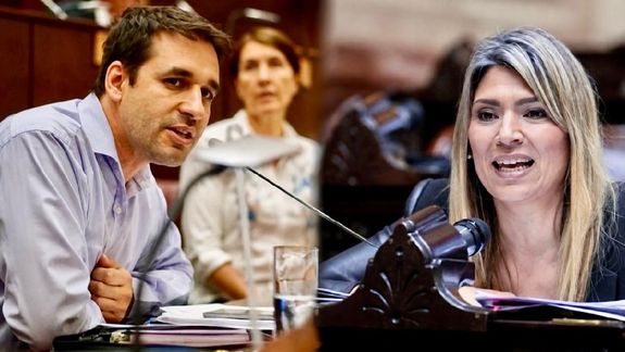 El diputado provincial Claudio Domínguez y la senadora Nadia Márquez.