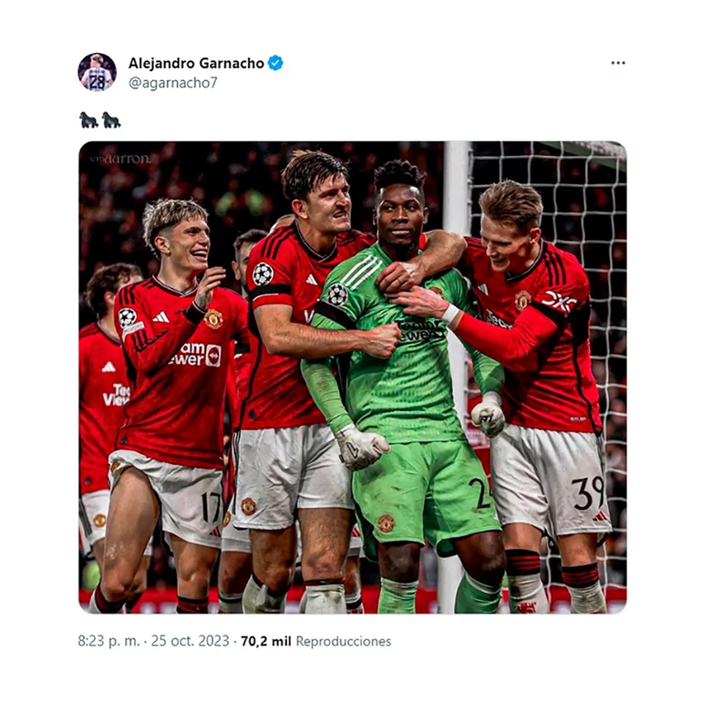 El twit de Alejandro Garnacho El twit de Alejandro Garnacho