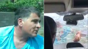 Se trepó al parabrisas de un auto para que le pagaran la cuenta
