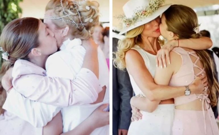 Los abrazos de Nicole y Allegra en diferentes momentos de los tres días que duró la boda. Los abrazos de Nicole y Allegra en diferentes momentos de los tres días que duró la boda.