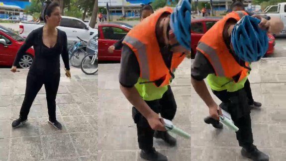 Video viral: insultó y golpeó a un inspector que la multó por estacionar frente a una rampa
