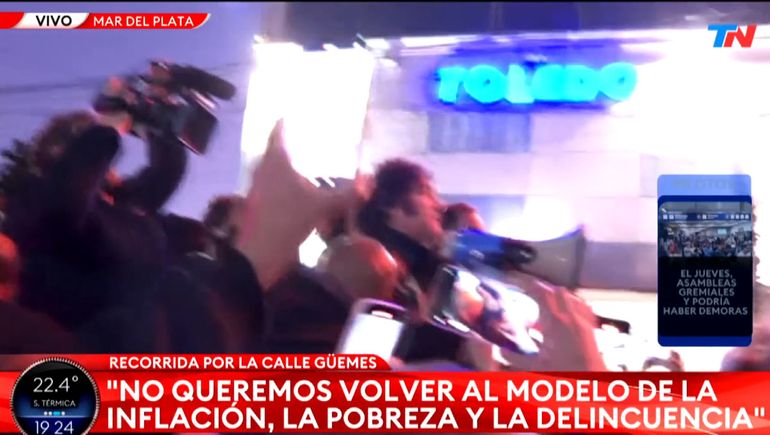 Tensión en Mar del Plata por la visita de Javier Milei: insultos y fuerte operativo de seguridad