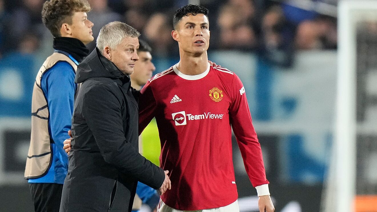 Solskjaer junto a Ronaldo.
