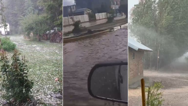 Domingo de alerta naranja por tormentas en Neuquén, tras la caía de granizo en parte de la provincia