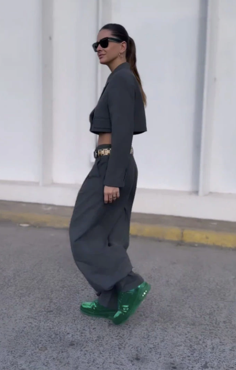 La primera vez que las usó, en Madrid, con un look sastrero. La primera vez que las usó, en Madrid, con un look sastrero.