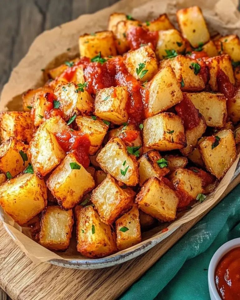 Las papas bravas se acompañan con un clásico: salsa brava. Las papas bravas se acompañan con un clásico: salsa brava.
