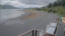 El agua se retiró considerablemente de la costa en las últimas horas.