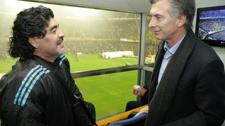 Maradona y Macri en otros tiempos.