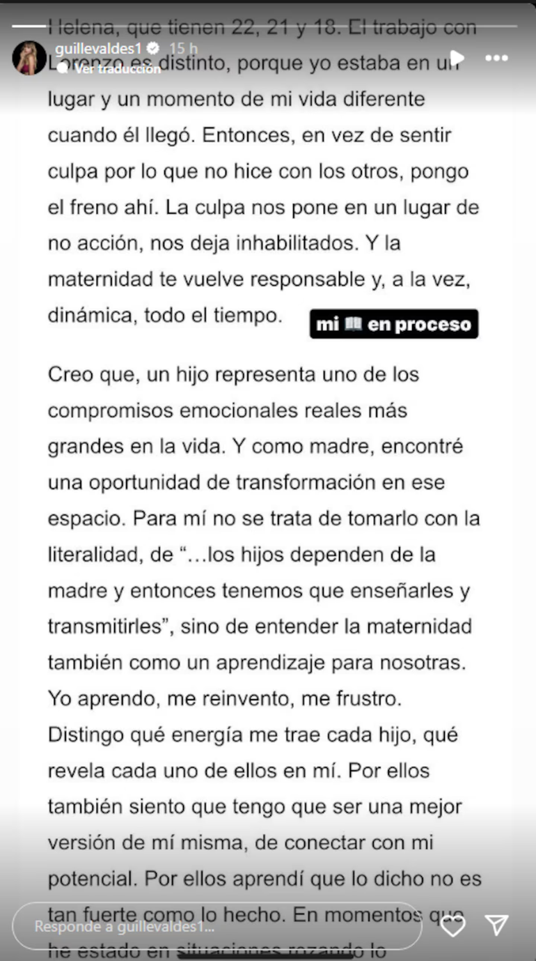 Fragmento del libro que está escribiendo Guillermina Valdés. Fragmento del libro que está escribiendo Guillermina Valdés.