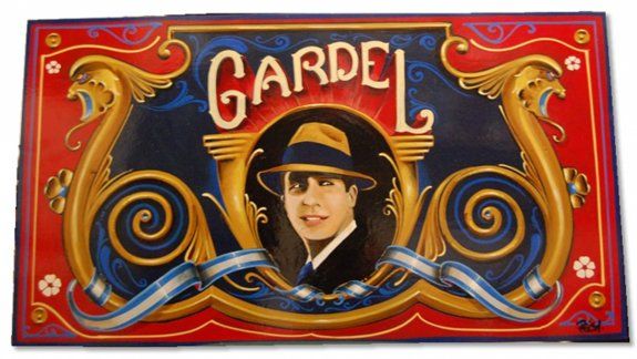 Tita Merello y Carlitos Gardel, dos figuras siempre presentes en el filete porteño.