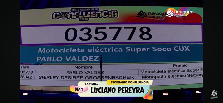 Ya se sortearon los primeros premios de la Fiesta de la Confluencia 2026.
