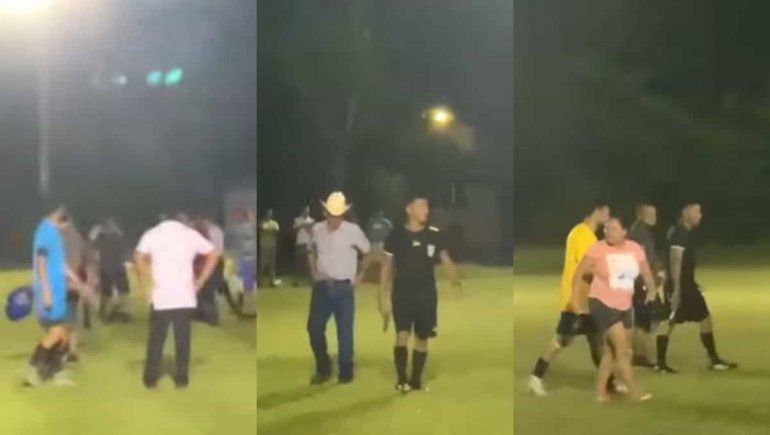 Insólito: un árbitro sacó un arma en pleno partido
