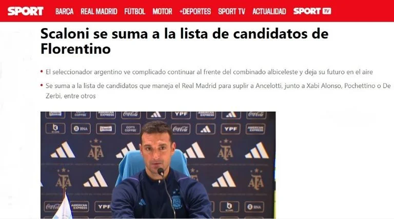 La noticia sobre el interés del Real Madrid sobre Lionel Scaloni La noticia sobre el interés del Real Madrid sobre Lionel Scaloni