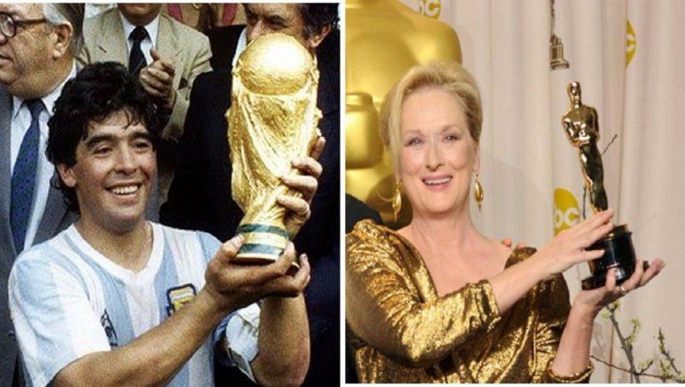 Comparan en Twitter a Diego Maradona con Meryl Streep