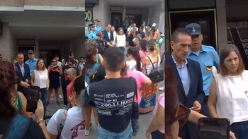 Video: el mal momento que pasó el ministro Tobares con militantes de ATE en pleno centro