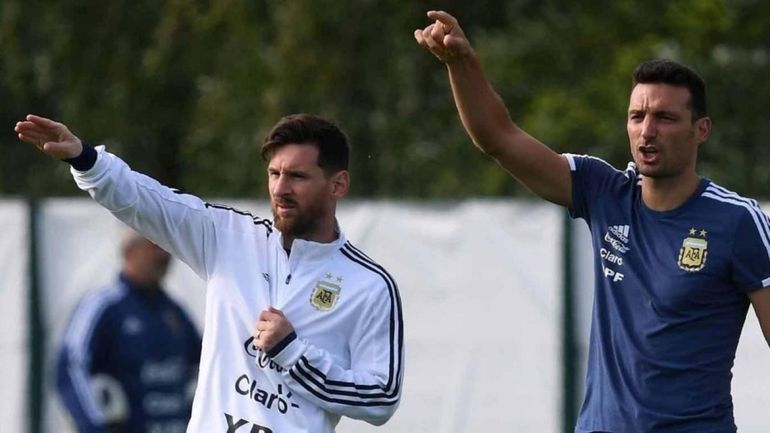 Lionel Scaloni y Lionel Messi