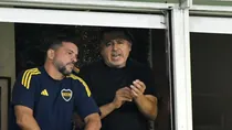 Juan Román Riquelme estuvo acompañado de Mariano Herrón en el palco. Juan Román Riquelme estuvo acompañado de Mariano Herrón en el palco.