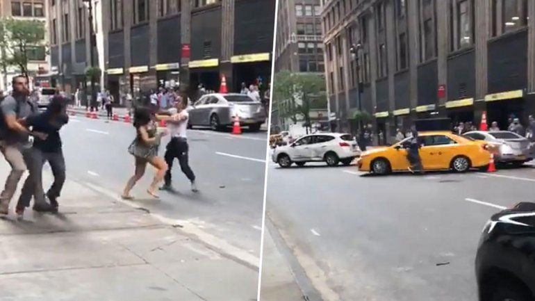Una taxista atacó a piñas a otro conductor y su pareja
