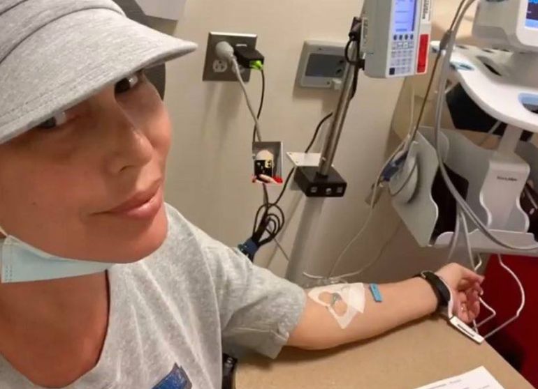 La ex vedette en pleno proceso de quimioterapia.