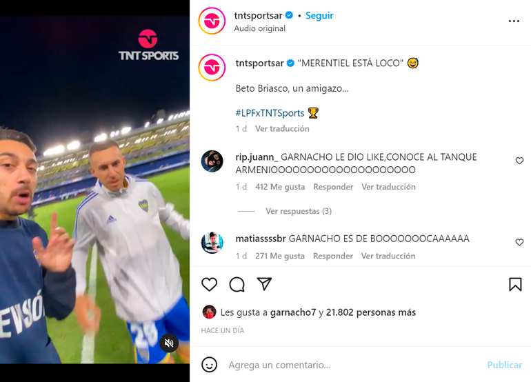 El like de Alejandro Garnacho que enloqueció a todos los hinchas de Boca.