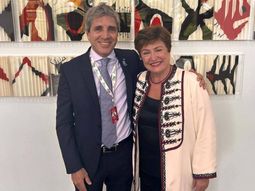 Luis Caputo y a titular del FMI Kristalina Georgieva. Luis Caputo y a titular del FMI Kristalina Georgieva.