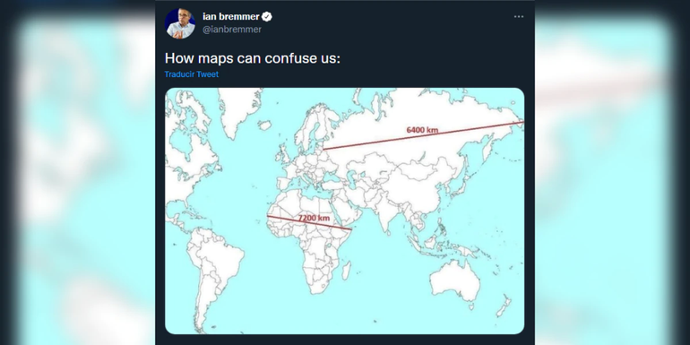 Polémica en las redes por un video que muestra cómo es en realidad el mapa del mundo