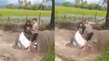 El episodio tuvo lugar luego de que se inundara la zona y la corriente tape el vehículo en el que circulaban. El episodio tuvo lugar luego de que se inundara la zona y la corriente tape el vehículo en el que circulaban.