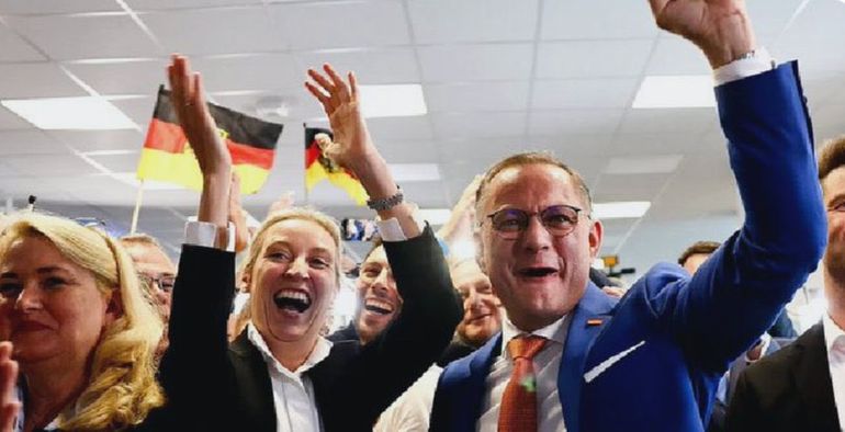 Los dirigentes de AfD en Alemania festejan el ascenso que tuvieron en estas elecciones