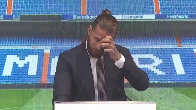 Entre lágrimas, Sergio Ramos se despidió del Real Madrid